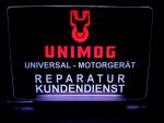 Unimog Universal Motorgerät Kundendienst LED Schild